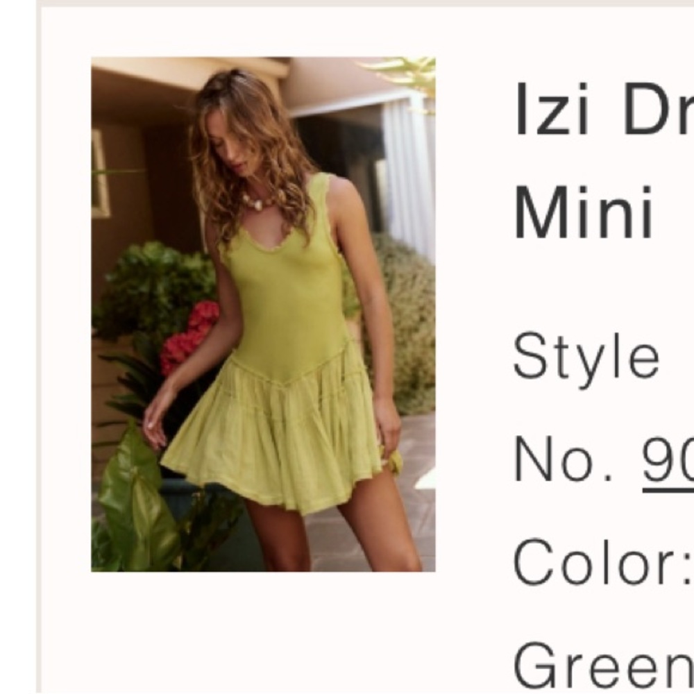 Free People Izi Dress Mini in Green